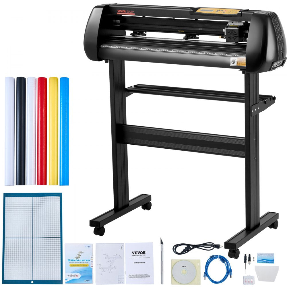 VEVOR Vinyl Cutter Machine, Upgraded 28 Inch Paper Feed Cutting Plotter Bundle, Adjustable Force & Speed Vinyl Printer