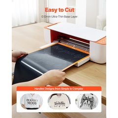 VEVOR Heat Transfer Vinyl, 12 in x 25 ft, Glossy Black HTV Iron on Vinyl Roll, Easy to Cut and Weed, Strong Adhesion