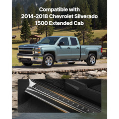 VEVOR Rocker Panel Guard, 4-Piece Set Compatible with 2014-2018 Chevrolet Silverado 1500 Extended Cab, Replacement for