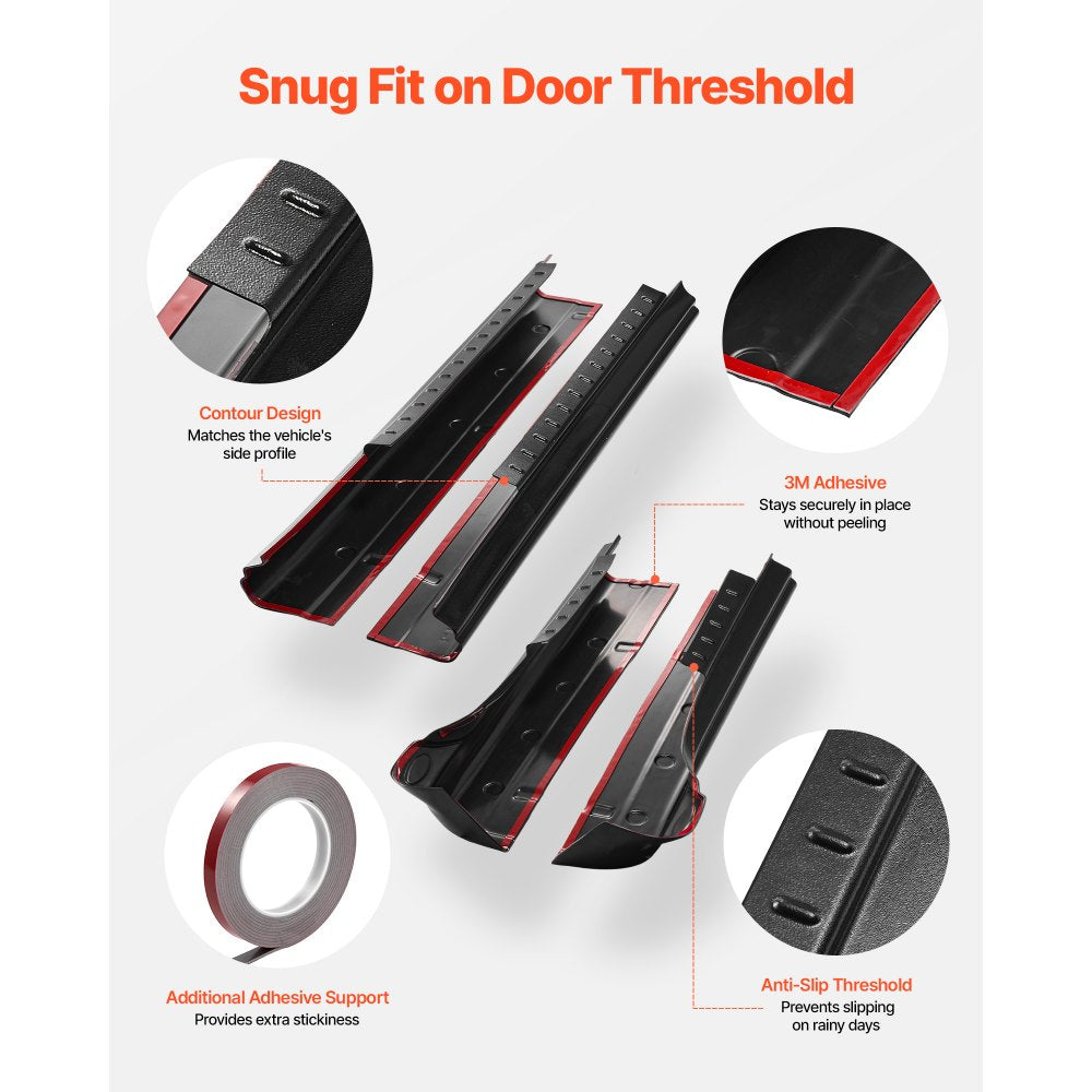 VEVOR Rocker Panel Guard, 4-Piece Set Compatible with 2014-2018 Chevrolet Silverado 1500 Extended Cab, Replacement for
