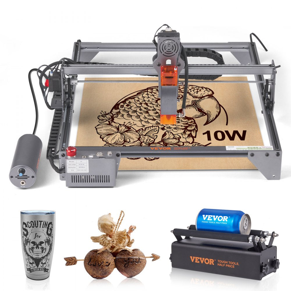 VEVOR Laser Engraver, 10W Output Laser Engraving Machine, 15.7" x 15.7" Large Working Area, 10000mm/min Movement Speed