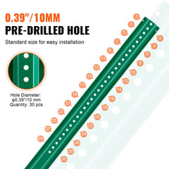 VEVOR 6FT U-Channel Sign Post, 4Pack Green Heavy Duty Steel Fixed Fence Post, Steel Fence U-Channel Sign for Garden
