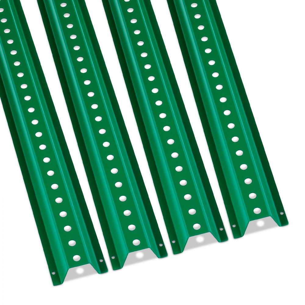 VEVOR 6FT U-Channel Sign Post, 4Pack Green Heavy Duty Steel Fixed Fence Post, Steel Fence U-Channel Sign for Garden