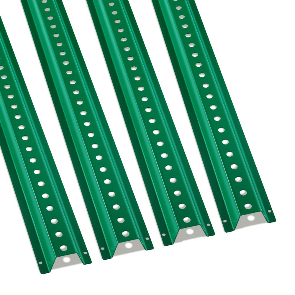 VEVOR 8FT U-Channel Sign Post, 4Pack Green Heavy Duty Steel Fixed Fence Post, Steel Fence U-Channel Sign for Garden