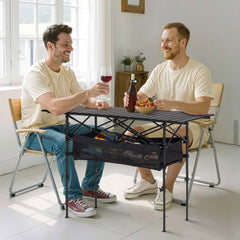 VEVOR Folding Camping Table, Portable Roll Up Side Tables, Lightweight Aluminum Beach Table with Adjustable Height
