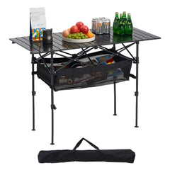 VEVOR Folding Camping Table, Portable Roll Up Side Tables, Lightweight Aluminum Beach Table with Adjustable Height