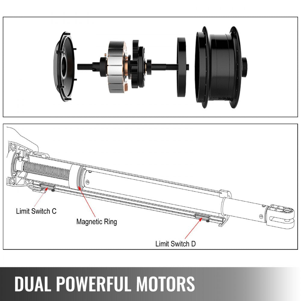 VEVOR Dual Swing Gate Opener Heavy Duty Automatic Gate Opener Up to 660lbs & 18ft Long Gate AC Powered 50W Automatic