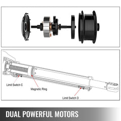 VEVOR Dual Swing Gate Opener Heavy Duty Automatic Gate Opener Up to 660lbs & 18ft Long Gate AC Powered 50W Automatic