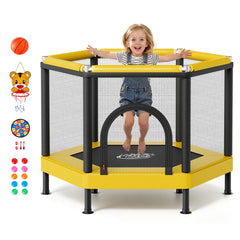 VEVOR Trampoline for Kids, Toddler Mini Trampoline, 132 lbs Capacity Indoor Outdoor Play Toys with Enclosure Net and