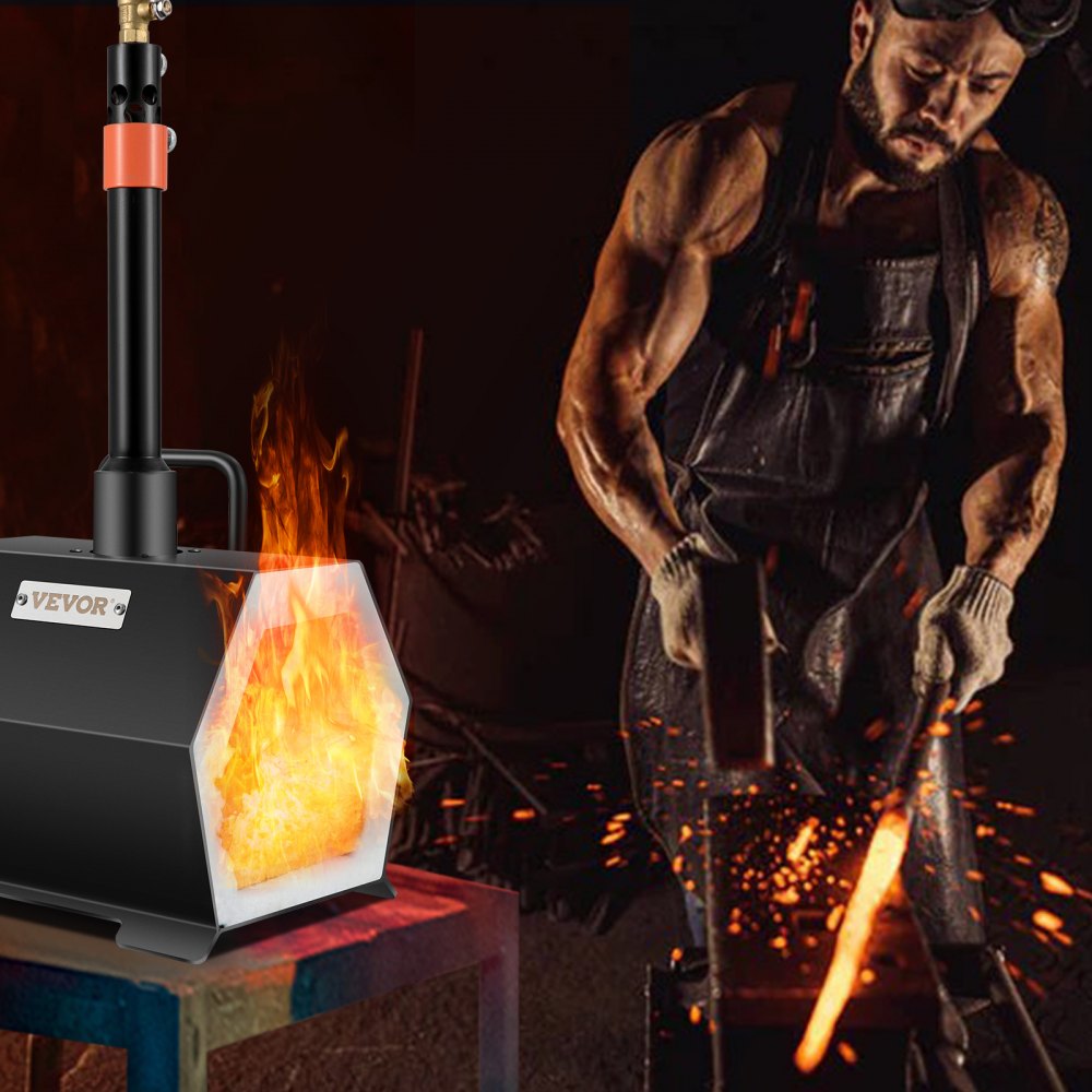 VEVOR Propane Forge Portable, Single Burner Tool and Knife Making, Large Capacity Blacksmith Farrier Forges, Mini
