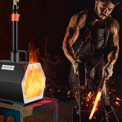 VEVOR Propane Forge Portable, Single Burner Tool and Knife Making, Large Capacity Blacksmith Farrier Forges, Mini