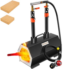 VEVOR Propane Forge Portable, Double Burner Tool and Knife Making, Large Capacity Blacksmith Farrier Forges, Mini