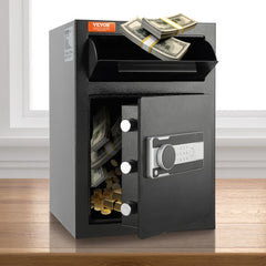 VEVOR 2.5 Cub Depository Safe, Deposit Safe with Drop Slot, Electronic Code Lock and 2 Emergency Keys, 20.27'' x
