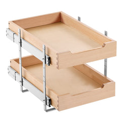 VEVOR 2 Tier Pull Out Cabinet Organizer, 14"W x 21"D Cabinet Drawer, Soft Close Slide out Shelf, Heavy-Duty Sliding