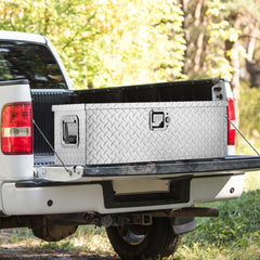 VEVOR Heavy Duty Aluminum Truck Bed Tool Box, Diamond Plate Tool Box with Side Handle and Lock Keys, Storage Tool Box