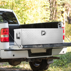 VEVOR Heavy Duty Aluminum Truck Bed Tool Box, Diamond Plate Tool Box with Side Handle and Lock Keys, Storage Tool Box