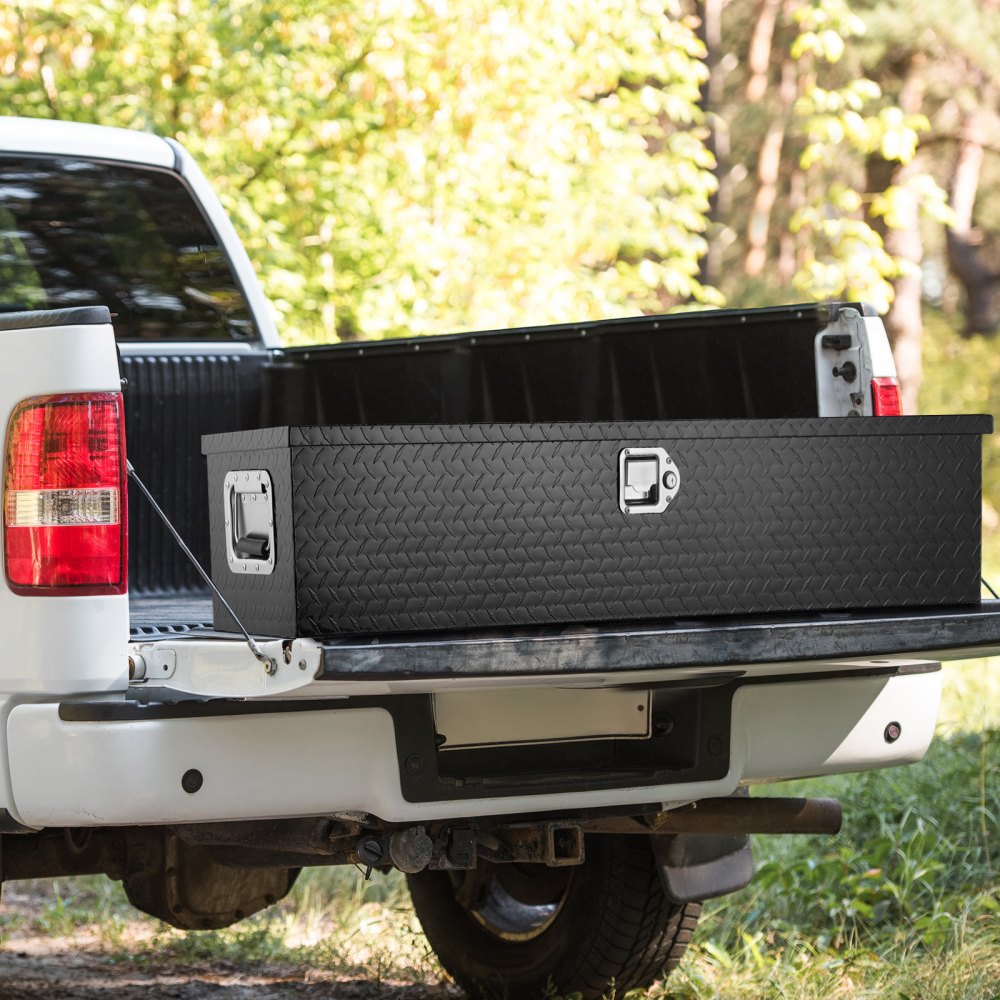 VEVOR Heavy Duty Aluminum Truck Bed Tool Box, Diamond Plate Tool Box with Side Handle and Lock Keys, Storage Tool Box