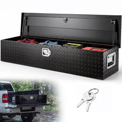 VEVOR Heavy Duty Aluminum Truck Bed Tool Box, Diamond Plate Tool Box with Side Handle and Lock Keys, Storage Tool Box