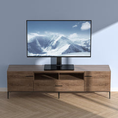 VEVOR TV Stand Mount, Swivel Universal TV Stand for 32 to 55 inch TVs, Height Adjustable Portable Floor TV Stand with