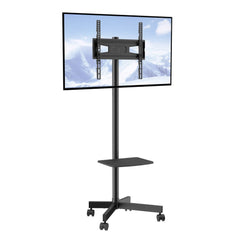 VEVOR Mobile TV Stand, Mobile TV Cart for 23 to 60 inch TVs, Height Adjustable Portable TV Stand with Wheels, with A