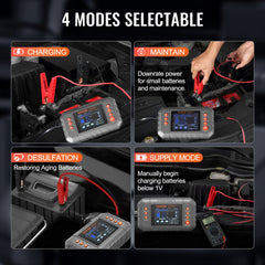 VEVOR Smart Battery Charger, 20-Amp, Lithium LiFePO4 Lead-Acid (AGM / Gel / SLA) Car Battery Charger with LCD Display