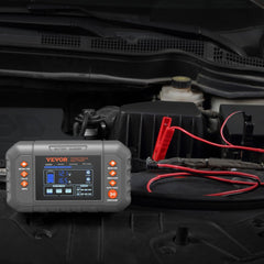 VEVOR Smart Battery Charger, 20-Amp, Lithium LiFePO4 Lead-Acid (AGM / Gel / SLA) Car Battery Charger with LCD Display