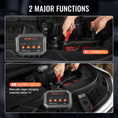 VEVOR 4-Bank Smart Battery Charger, 8A Total, 2A per Bank, for 6V/12V LiFePO4 and Lead-Acid AGM/Gel/SLA Batteries up to