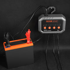 VEVOR 4-Bank Smart Battery Charger, 8A Total, 2A per Bank, for 6V/12V LiFePO4 and Lead-Acid AGM/Gel/SLA Batteries up to