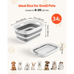 VEVOR Dog Bathtub, Collapsible Dog Bath Tub, Pet Bathing Grooming Wash Shower Station, Portable Space-saving & Stable