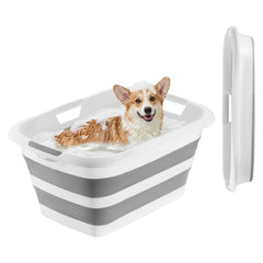 VEVOR Dog Bathtub, Collapsible Dog Bath Tub, Pet Bathing Grooming Wash Shower Station, Portable Space-saving & Stable