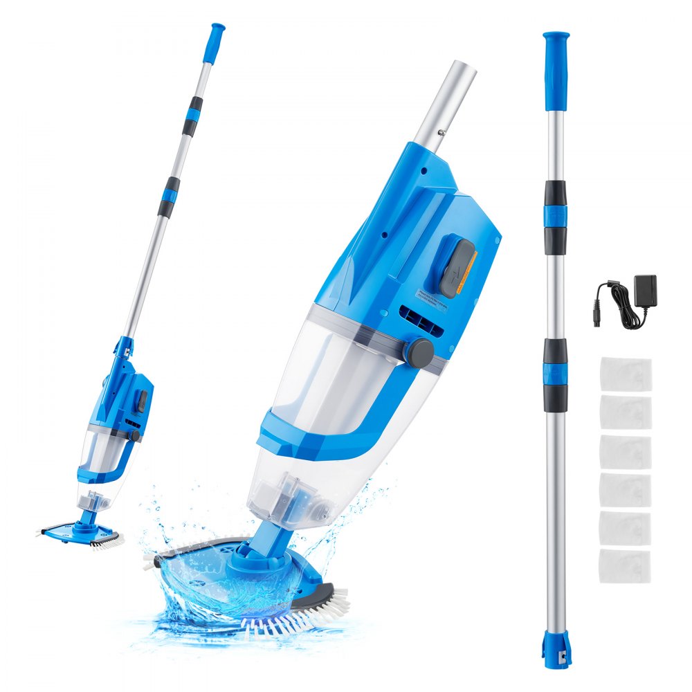 VEVOR Pool Vacuum, 26 GPM Handheld Cordless Hot Tub Vacuum with Extension Pole, for Deep Cleaning & Strong Suction
