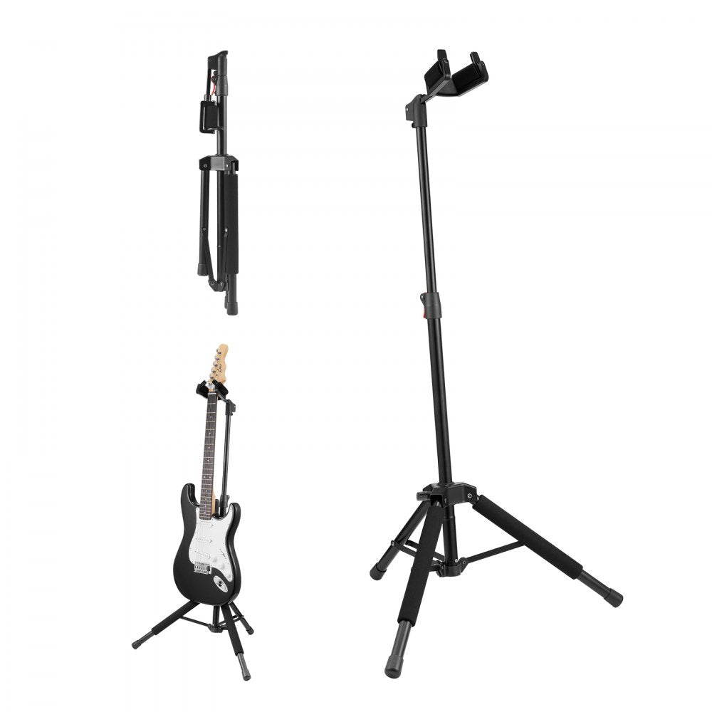 VEVOR Tripod Guitar Stand, 33 lbs/15 kg Load Capacity, Floor-Standing Foldable Guitar Stand Display Rack with 35.4-47.2