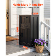 VEVOR Package Delivery Box for Outside 44.13 in Large Parcel Drop Box Black, for Porch, Curbside & House Storage
