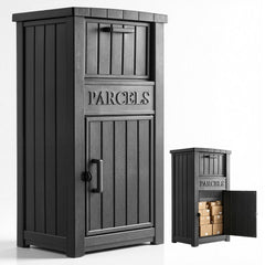 VEVOR Package Delivery Box for Outside 44.13 in Large Parcel Drop Box Black, for Porch, Curbside & House Storage