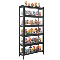 VEVOR Display Cabinet with Acrylic Doors, 68 in Tall 5-Tier Curio Cabinet, Natural Wooden Fame, Collectibles Toy