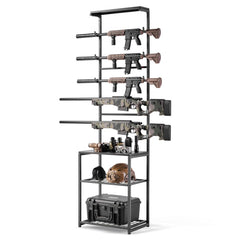 VEVOR Gun Rack, Floor Standing, Indoor Rifle Shotgun Rack Stand with Storage Shelf, for Wall Mount Gun Display Stand