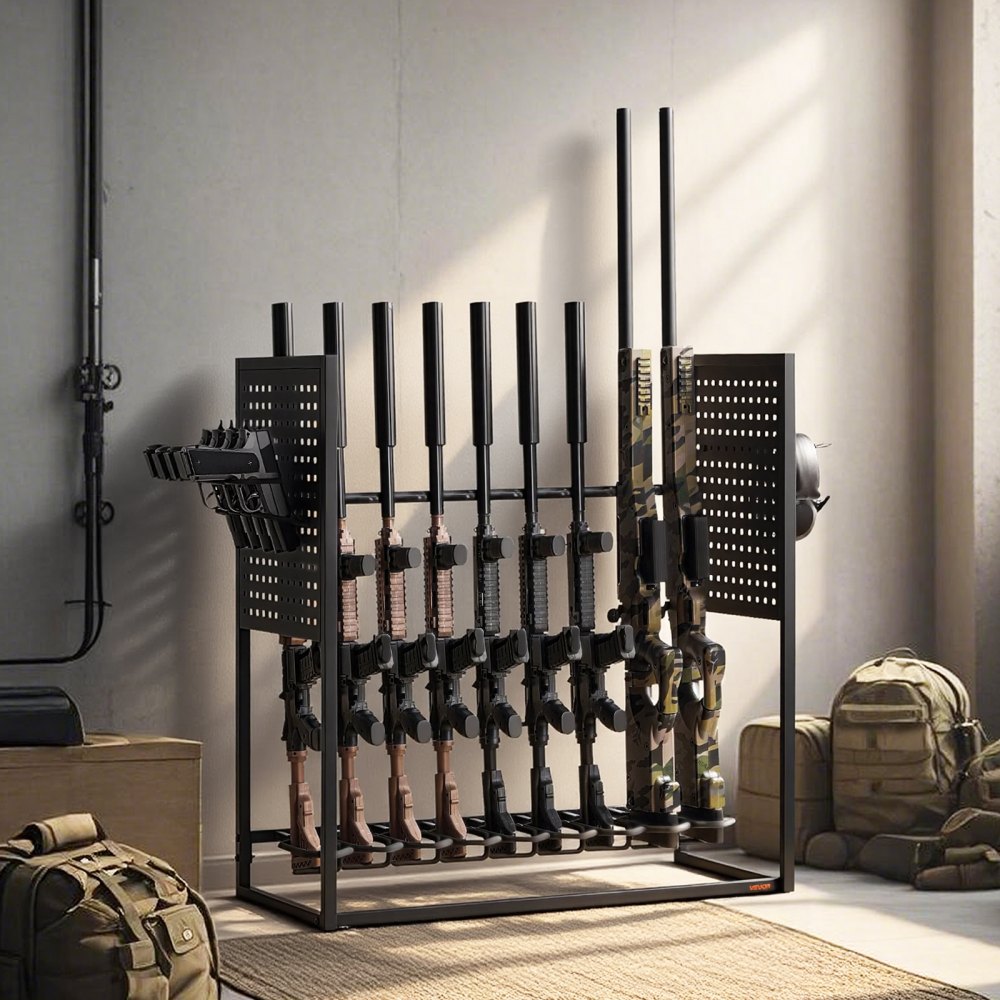 VEVOR Gun Rack, Floor Standing, Indoor Heavy Duty Steel Rifle Shotgun Rack Stand, Freestanding Gun Display Storage with