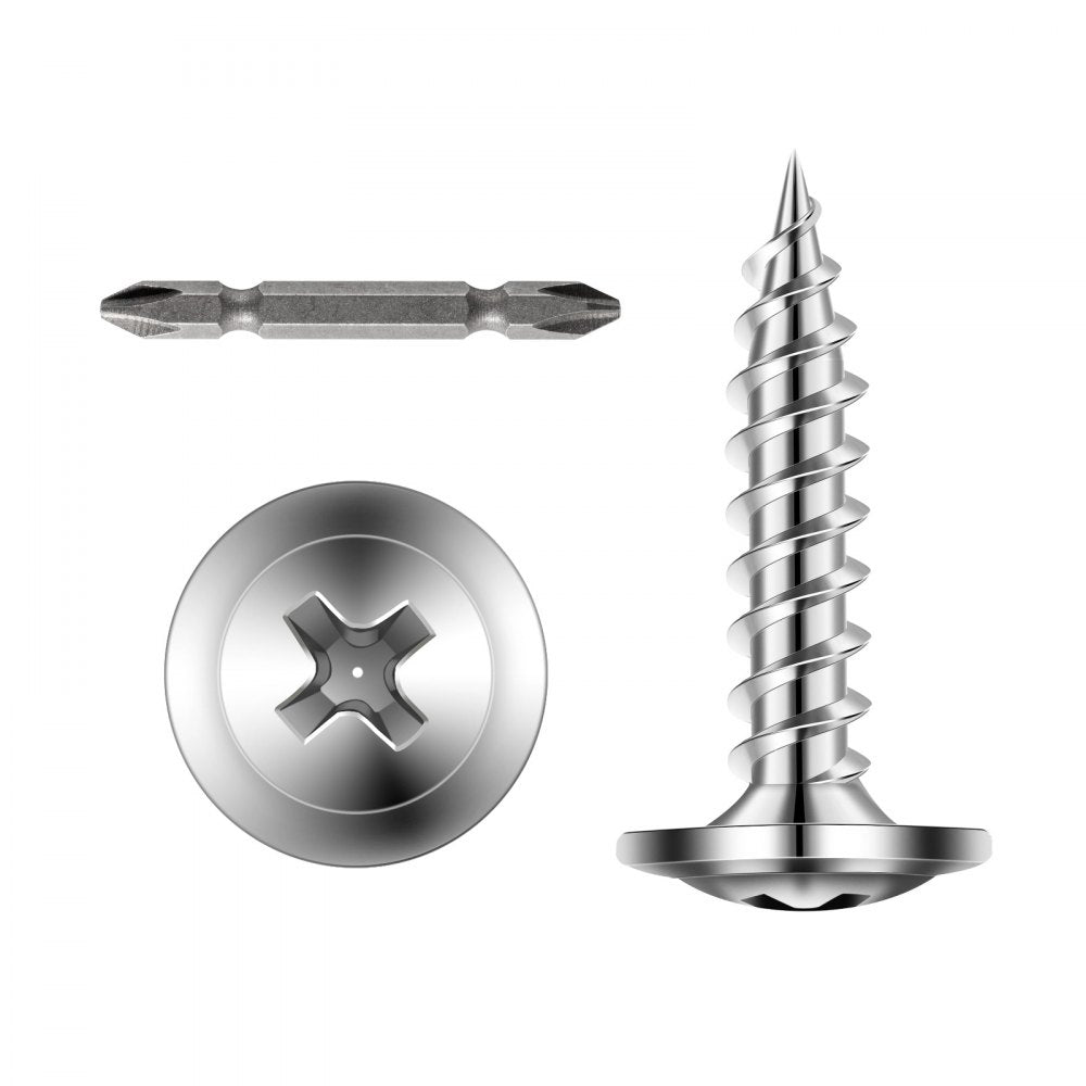 VEVOR Screws, #8 x 3/4 inch Length Self Drilling Drywall to Wood Screw, All Purpose High-Hardness Stainless Steel Wall