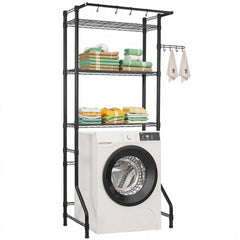 VEVOR Over Washer and Dryer Storage Shelf, 3 Tiers Laundry Room Drying Rack with Hanger Rod and Hooks, Single Row
