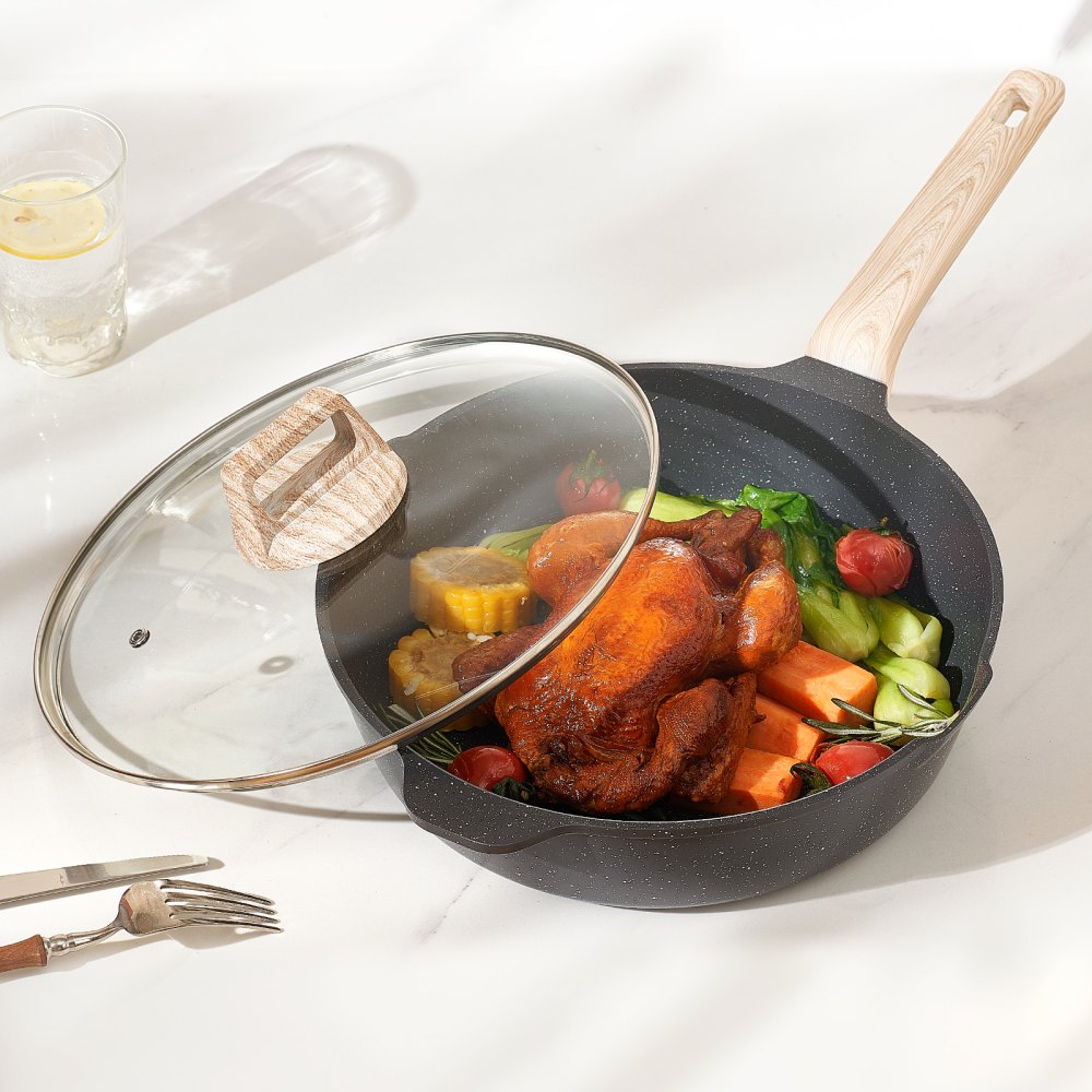 VEVOR 17 Piece Pots and Pans Set Nonstick, Granite Cookware Set, Induction Cookwares, Kitchen RV Cooking Sets with