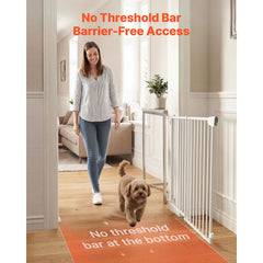 VEVOR Baby Gate for Stairs, 31-48 in Adjustable Width, 30 in High Dog Gate, No Bottom Bar, One-Handed Operation, Easy