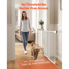 VEVOR Baby Gate for Stairs, 29-43 in Adjustable Width, 36 in High Dog Gate, No Bottom Bar, One-Handed Operation, Easy