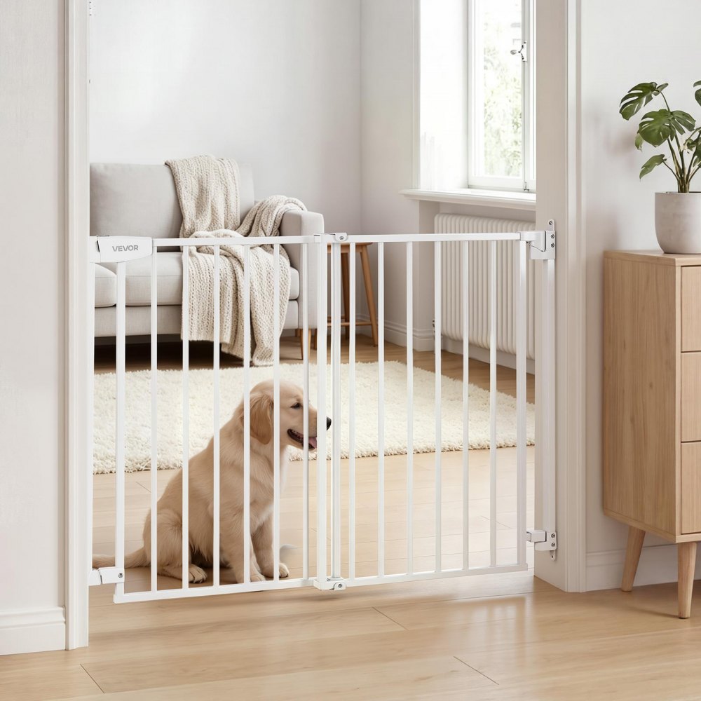 VEVOR Baby Gate for Stairs, 29-43 in Adjustable Width, 36 in High Dog Gate, No Bottom Bar, One-Handed Operation, Easy
