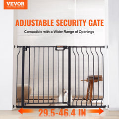 VEVOR Baby Gate, 29.5"-46.4" Extra Wide, 30" High, Dog Gate for Stairs Doorways and House, Easy Step Walk Thru Auto