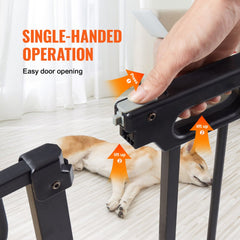 VEVOR Baby Gate, 29.5"-46.4" Extra Wide, 30" High, Dog Gate for Stairs Doorways and House, Easy Step Walk Thru Auto