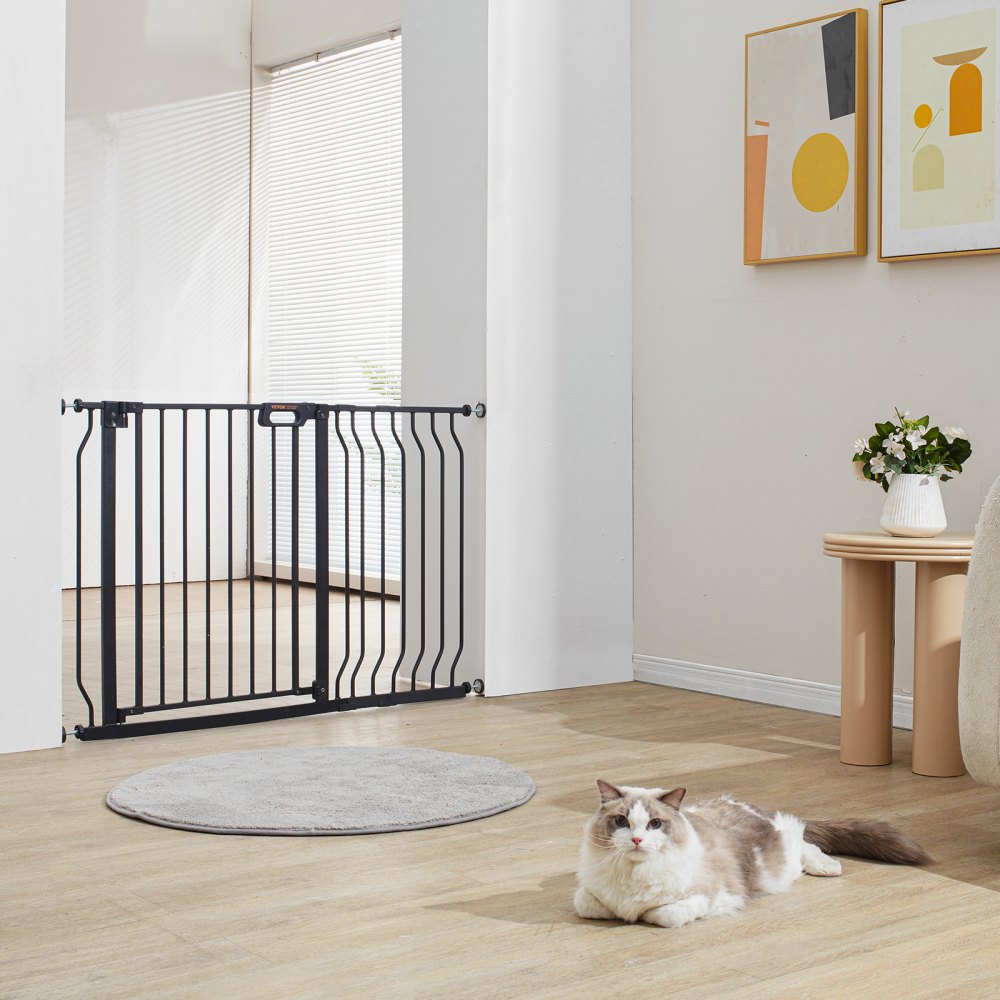 VEVOR Baby Gate, 29.5"-46.4" Extra Wide, 30" High, Dog Gate for Stairs Doorways and House, Easy Step Walk Thru Auto