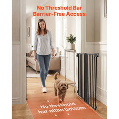 VEVOR Baby Gate for Stairs, 28-43 in Adjustable Width, 30 in High Dog Gate, No Bottom Bar, One-Handed Operation, Easy