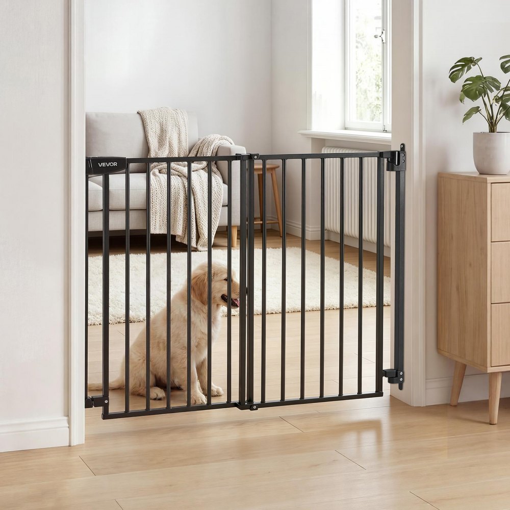 VEVOR Baby Gate for Stairs, 28-43 in Adjustable Width, 36 in High Dog Gate, No Bottom Bar, One-Handed Operation, Easy