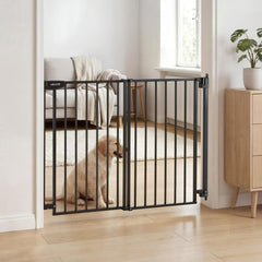 VEVOR Baby Gate for Stairs, 28-43 in Adjustable Width, 36 in High Dog Gate, No Bottom Bar, One-Handed Operation, Easy