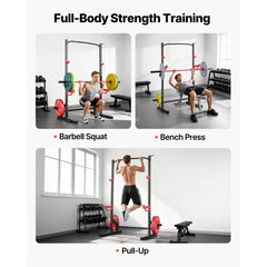 VEVOR Power Cage Squat Rack, Multifunctional Power Rack Home Gym, 1000LBS Strength Training Workout Equipment with 4